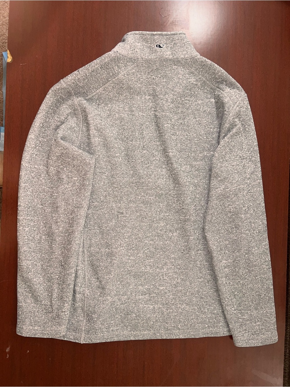Vineyard Vines Men's Heather Gray Quarter-Zip Sweater - Picture 4 of 5